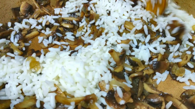 arroz com cogumelos
