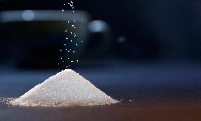 Açúcar e grandes quantidades seco