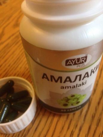 Eu compro Amalaki na dosagem - 60 cápsulas. (O preço médio de 320-360 rublos). Suficiente para um mês (levá-los ideal para 2 peças por dia)