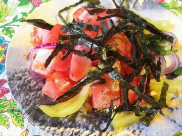 Salada com alga nori. Iodo para tiróide