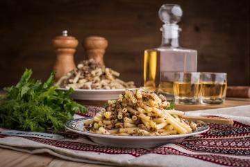 Macarrão da marinha com carne picada