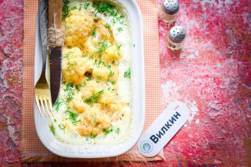 Couve-flor com queijo no forno