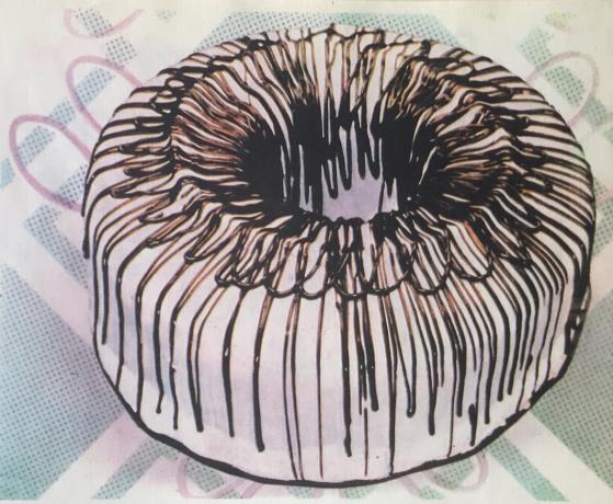 Bolo "Ring". Foto do livro "Produção de doces e bolos," 1976