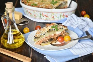 Moussaka em grego com berinjela