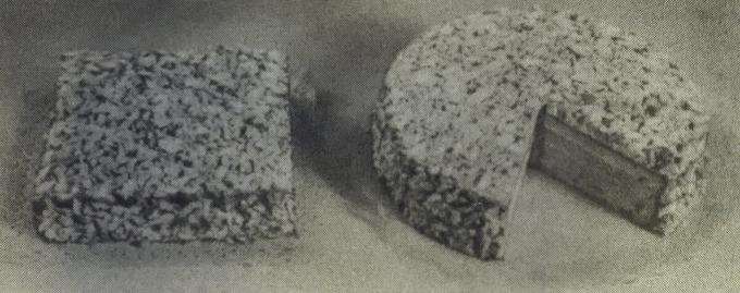 Presente bolo. Foto do livro "A produção de bolos e tortas," 1976 